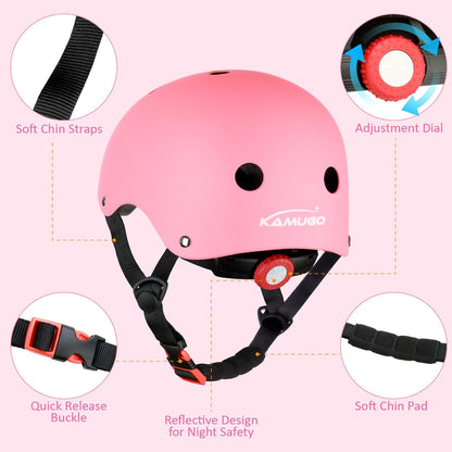 KAMUGO Kids Adjustable Helmet, Suitable for Toddler Kids Ages 3-8 Boys Girls, Multi-Sport Safety Cycling Skating Scooter Helmet