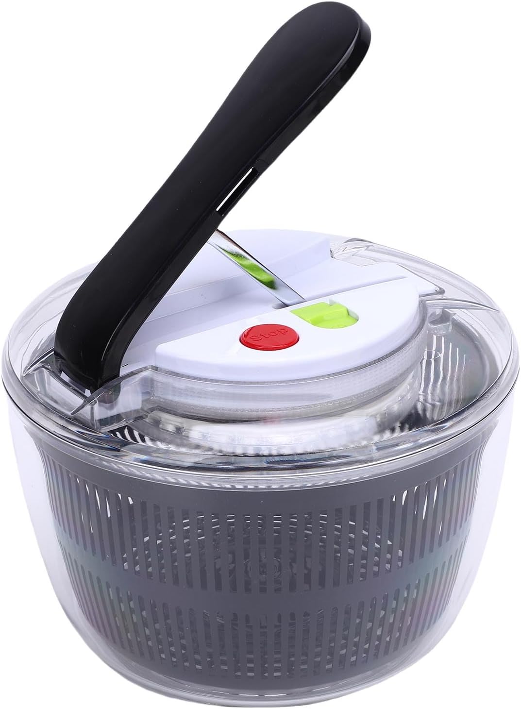 SENECESLI Salad Spinner, Easy Press Vegetable Dryer PP for Lettuce (Black)