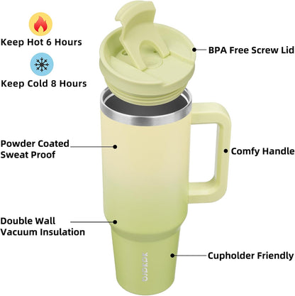 BJPKPK Tumbler with Handle and Straw 30oz Insulated Tumbler Cups with Lid Stainless Steel Travel Coffee Mug,Indigo Black