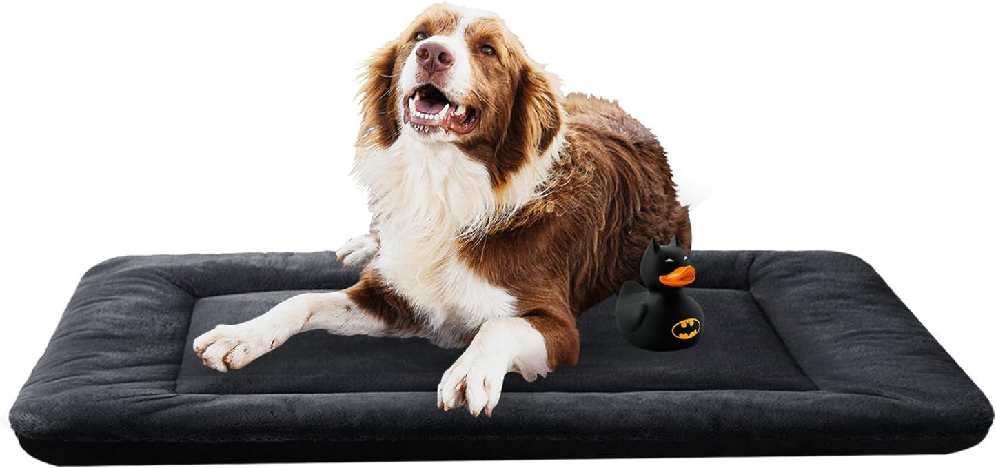 VERZEY Medium/Large Dog Bed Mat Crate Pad, 36" Metal Crates Fit, Ultra-Soft, Machine Washable & Anti-Slip Kennel Mat, Cozy Sleeping Mat for Medium/Large Dogs, Gray, 36L x 23W x 1H Inches