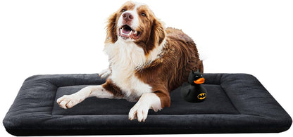 VERZEY Medium/Large Dog Bed Mat Crate Pad, 36" Metal Crates Fit, Ultra-Soft, Machine Washable & Anti-Slip Kennel Mat, Cozy Sleeping Mat for Medium/Large Dogs, Gray, 36L x 23W x 1H Inches