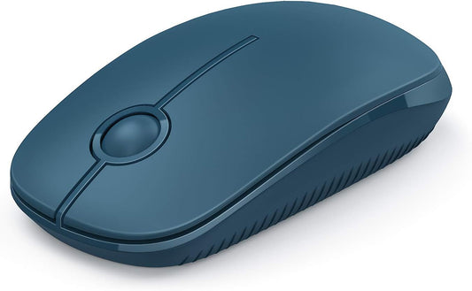 Wireless Mouse, Vssoplor 2.4G Slim Portable Computer Mice with Nano Receiver for Notebook, PC, Laptop, Computer (Sapphire Blue)