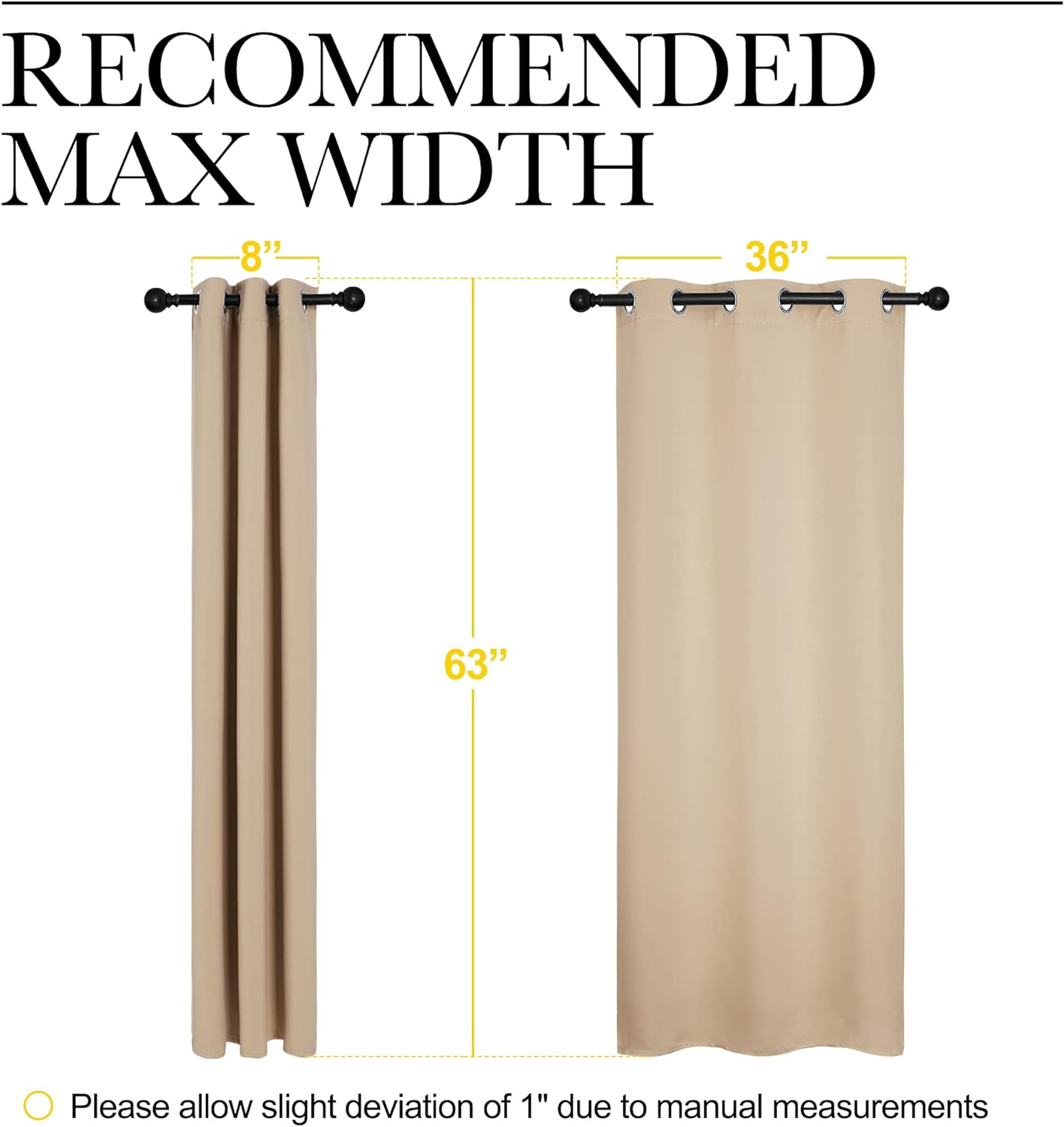 NICETOWN Blackout Curtains 2 Panels for Bedroom- Thermal Insulated Grommet Blackout Curtains 63 Inches Long for Living Room/Kitchen Rideaux occultants (2 Panels, W42 x L63 -Inch,Grey)