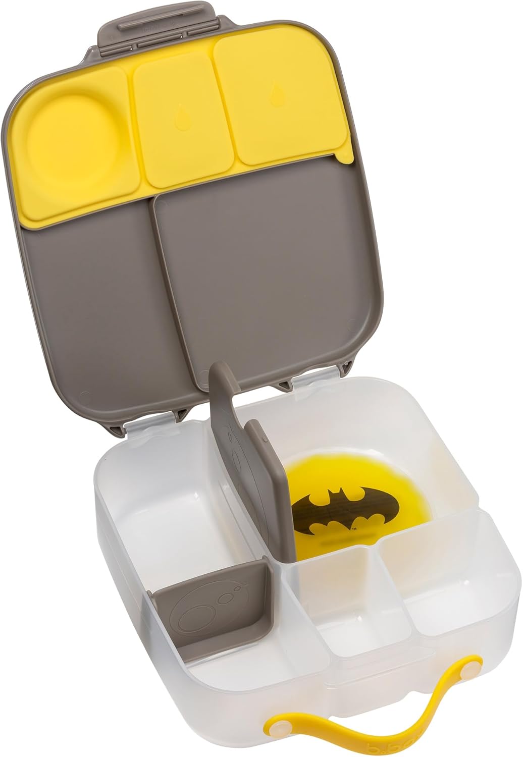b.box 5-Compartment bento Style Lunch Box for Kids, Toddlers, Childrens, BPA-Free Food Storage Container with Cooler Pack, ON-The-GO Food Box with Handles Included Custom Divider, Lemon Twist
