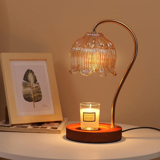 GEEZO Fragrance Candle Warmer Lamp,Electric Candle Warmer with Timer & Dimmer, Mom Christmas Birthday Gifts for Women, House Warming Gifts New Home Bedroom Decor