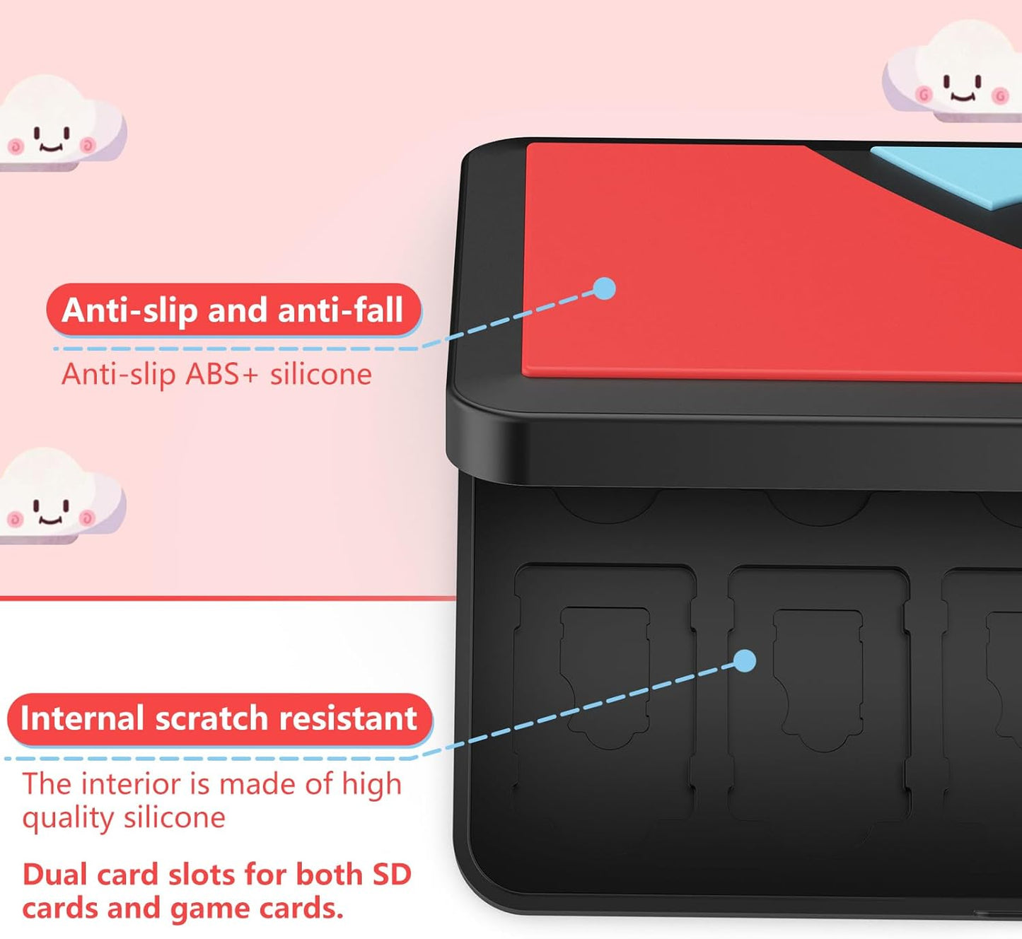GeeRic 24 Slot Game Card Storage Case Compatible with Switch, Portable Game Card Storage Cartridge with Switch, Games Cartridges & Slot