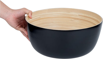 Restaurantware-Bambuddha 15 Ounce Small Salad Bowl, 1 Heavy-Duty Round Salad Bowl - Sustainable, Reusable, Black Bamboo Serving Dish, for Serving Salads, Fruits, and Appetizers