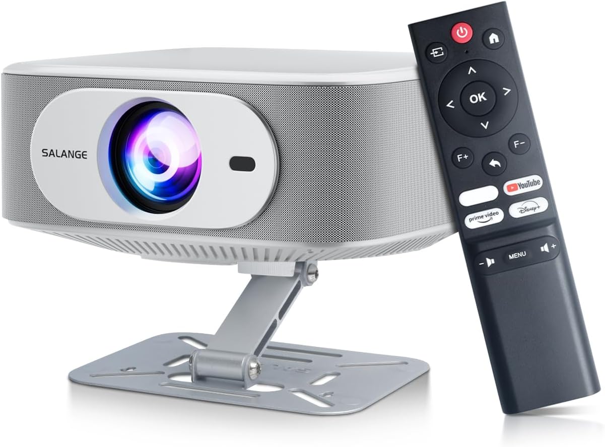 Mini Projector 4K | Smart Projectors | Electric Focus & Auto Keystone, Two-Way Bluetooth & WiFi 6, Portable Projecteur with Adjustable Stand for Outdoor Movie, 500 ANSI Lumens (2025 Android 13 NTV)