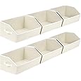 DIMJ Closet Storage Bins - 6 Pack Foldable Storage Baskets Box Fabric Storage Cubes Storage Organization Trapezoid Storage Bin (Arrow Grey)