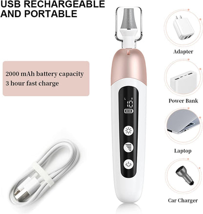 Electric Manicure Pedicure Set, Cordless Nail Files Rechargebale Electric Nail Drill Thick Nails Care Tools with 10 Speeds and LCD Display for Home Salon