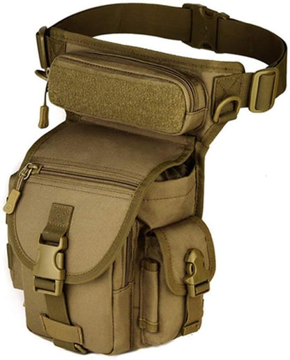 Motorcycle Drop Leg Bag Nylon Waist Pack for Men Women Travel Hiking Tactical Cycling Bike Ride Riding Crossbody Shoulder Fanny Pouch
