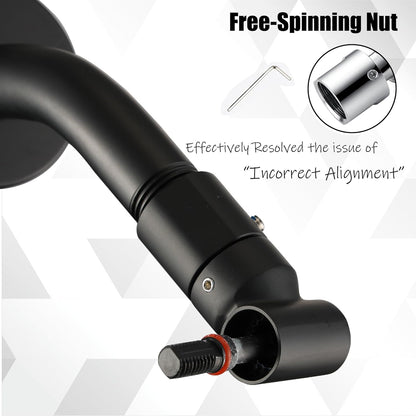 Shower Head Extension Arm, 6 Inch Adjustable Shower Arm Extender for Handheld/Fixed/Rain Shower Head, All Metal Showerhead Arm with G1/2 Universal Connector, Easy Installation, Brushed Nickel