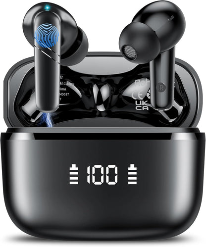 AI Translation Earbuds Real Time, 3-in-1 Language Translator Earbuds for 144 Languages & Accents Online Translation, 48H translate Earbuds with Bluetooth & APP for Travel/Business/Learning, Black