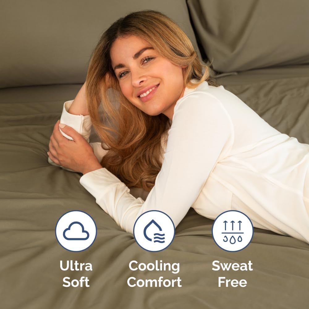 Extra Deep Queen Sheet Set - 6 Piece Breathable & Cooling Sheets - Hotel Luxury Bed Sheets Set - Easy & Secure Fit - Soft, Wrinkle Free & Comfy Sheets Set - White Sheet Set w/Extra Deep Pockets