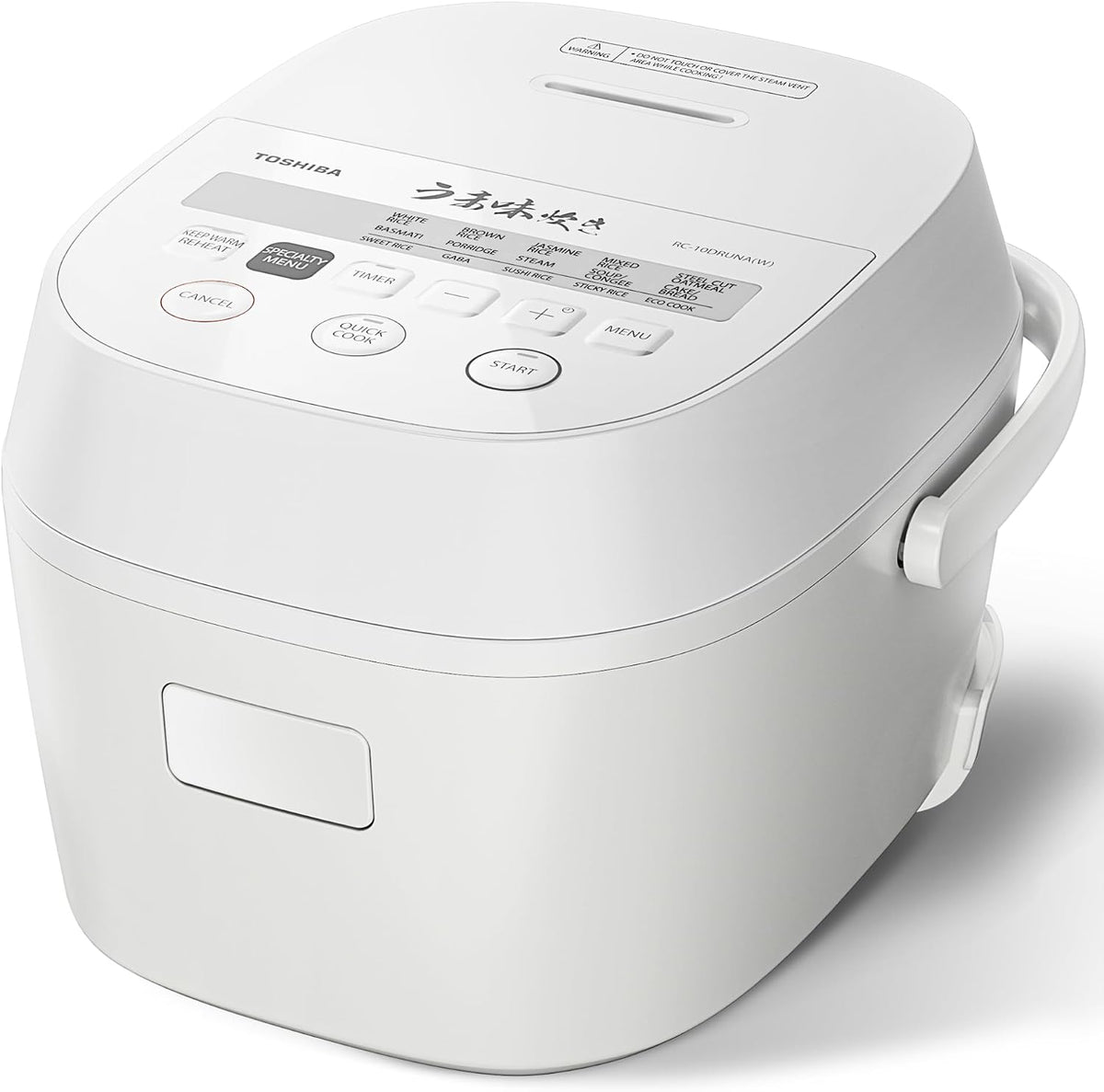 TOSHIBA Rice Cooker 5.5 Cup Uncooked – LED Display with 15 Cooking Functions, 3D Heating Technology, 24-Hr Delay Timer and Auto Keep Warm, Ceramic Inner Pot | White