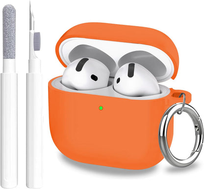 Aircawin for Airpods 4 Case Cover,Shockproof Case for Airpods 4th Generation Case Cover 2024,Premium Silicon Case with Keychain and Cleaing Pen for Airpods 4 Gen, Wireless Earphone Accessories-Blue