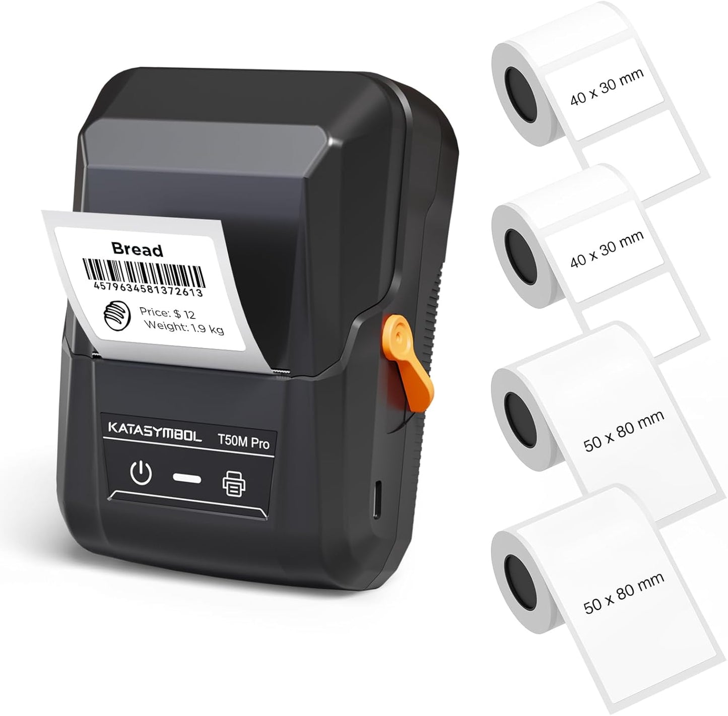 SUPVAN T50M Pro Bluetooth Label Maker Machine with 3 Tapes, Wide Waterproof Label, Versatile App with 30 Fonts and 660+ Icons, Inkless Labeler for Home, Kitchen, School, Office Organization, Black