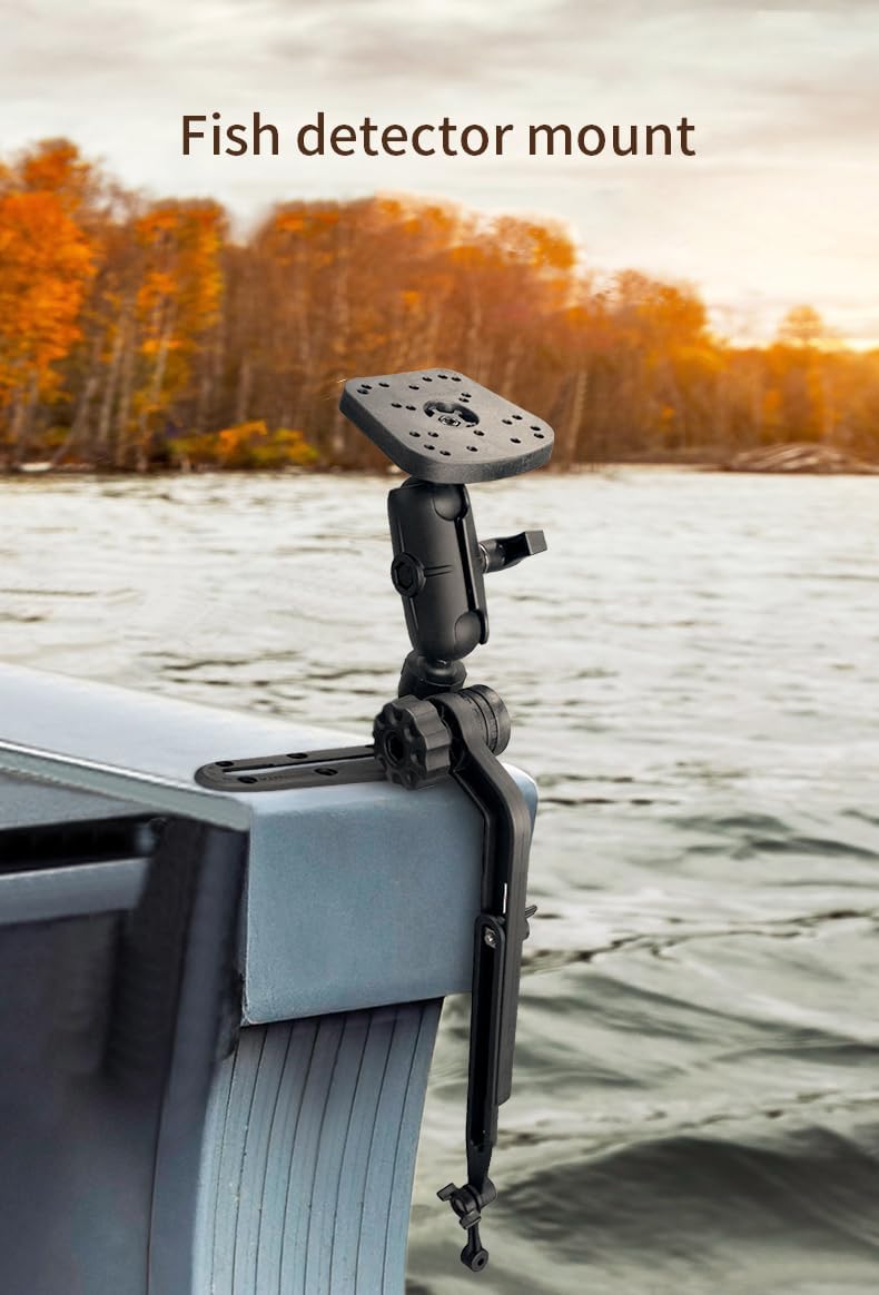 Strg Fish Finder Mount, Kayak Transducer Mounting Arm, Marine Electronics Mounts 1.5" Ball Universal Fish Finder Mount Base Compatible with Scotty Garmin Lowrance Fish Finder