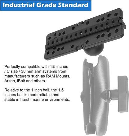 Universal Fish Finder Mount Plate for Garmin,- Durable Nylon and Silicone - High Stability - Compatible with GPSMAP, Striker Plus, ECHOMAP, HDS Carbon, Hook Reveal,