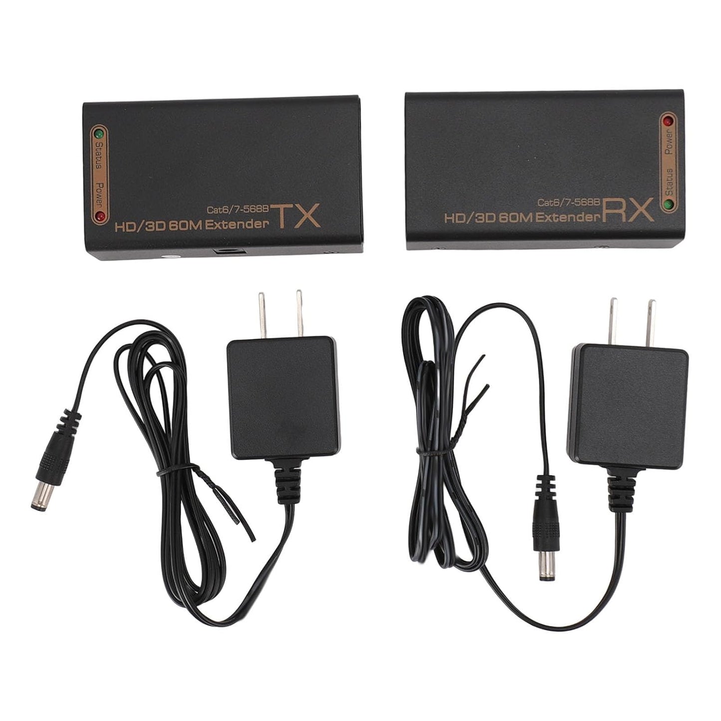 HD Multimedia Interface Extender, 1080P Full HD 60Hz 3D HD Video Extender with EDID Copy Function, Single Cat 6 7 5688 DC 5V Port, Video Output Device (US Plug)