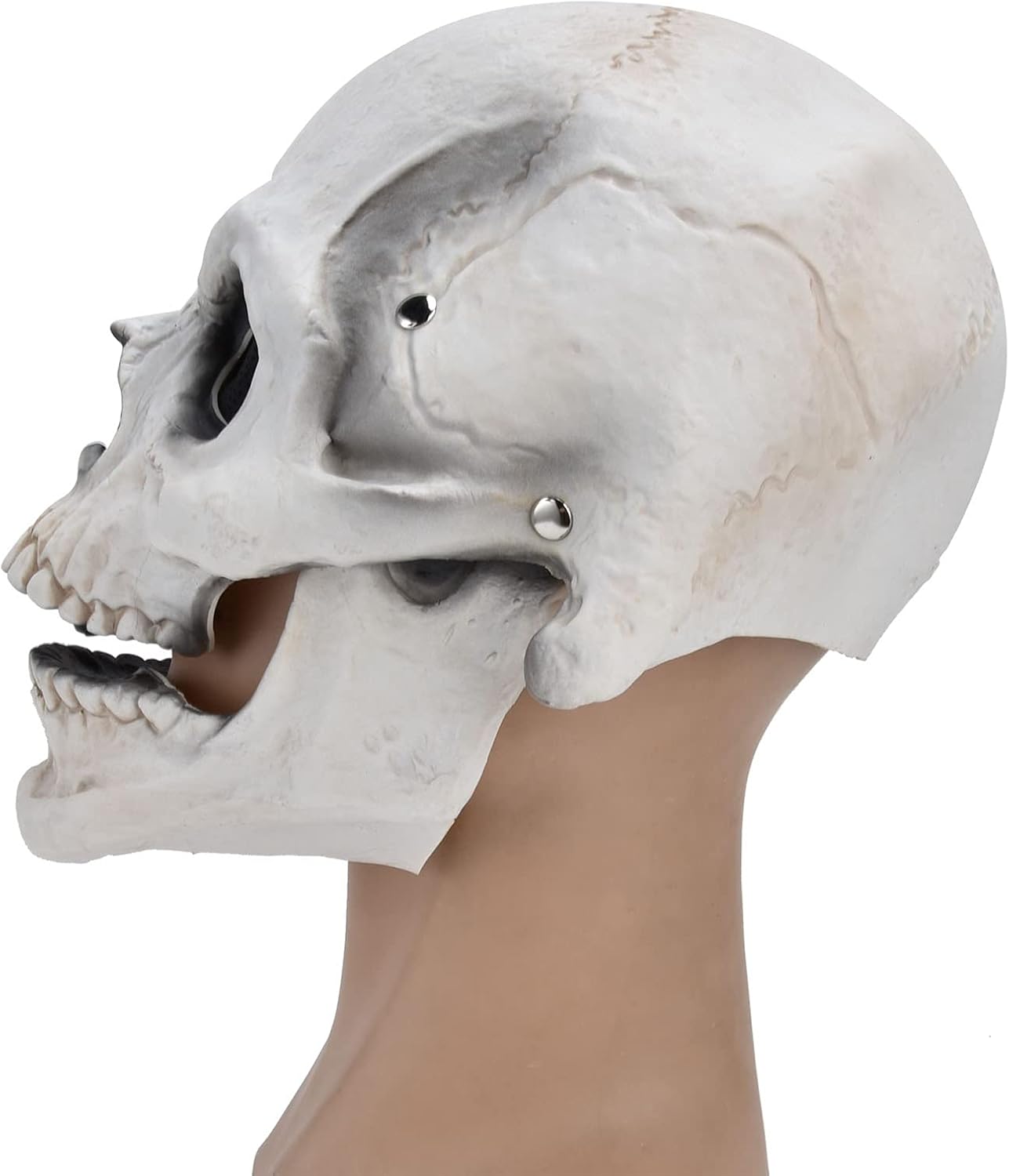 Skull Mask Creepy with Moving Jaw Halloween Full Head Skull Mask Scary Skeleton Mask Latex Mask for Cosplay Party Props