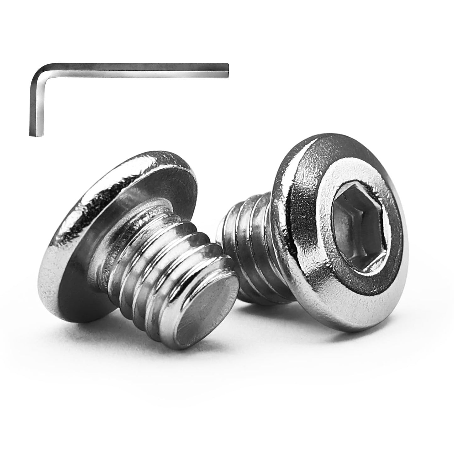 M8 x 16mm 20 PCS Flat Head Hex Socket Cap Screws Bolt, Furniture Bolts, 304 Stainless Steel 18-8, Full Thread (with Hex Spanner)