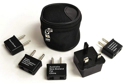 Ceptics Universal Travel Adapter kit, Dual USB (QC 3.0) + 2 US outlets + USB-C Cable, Use with Chargers, Cell Phones, Laptops, 6 Plug attachments for Worldwide use (Does Not Convert Voltage) (WPS-2B)