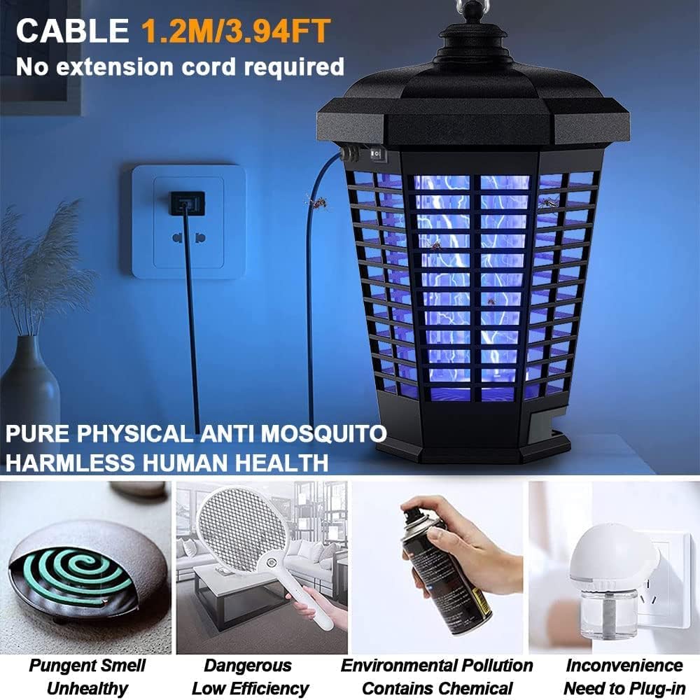 Electric Bug Zapper, 18W Mosquito Killer Outdoor IPX4 Waterproof, High Powered 4200V Electric Mosquito Zapper, Fly Trap for Home Garden Patio Office