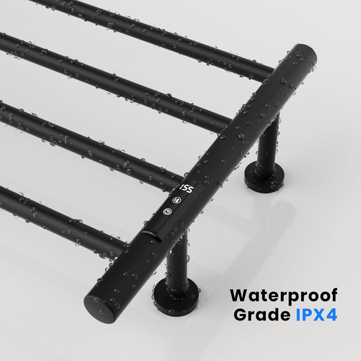 POPFLY Heated Towel Rack, Wall Mounted Electric Hot Towel Warmer, 4-Bar 304 Stainless Steel Small Heated Towel Warmer Rack for Bathroom with Timer and Temperature Control, Brushed