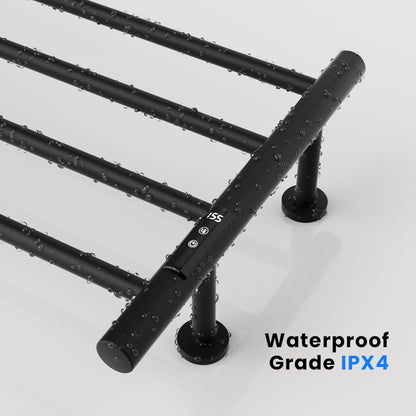 POPFLY Heated Towel Rack, Wall Mounted Electric Hot Towel Warmer, 4-Bar 304 Stainless Steel Small Heated Towel Warmer Rack for Bathroom with Timer and Temperature Control, Brushed