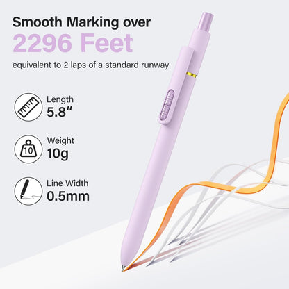 inkipen 8-Pack Gel Pens | 0.5mm Gel Pen | Black Ink Pen | Fine Point Pen | Retractable Pen | School and Office Pen - PuriLite