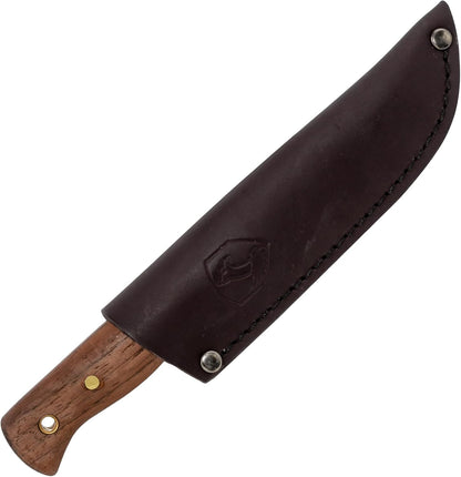 Condor Tool & Knife Bushlore 4.375-Inch Drop Point Blade, Handle with Leather Sheath, Plain