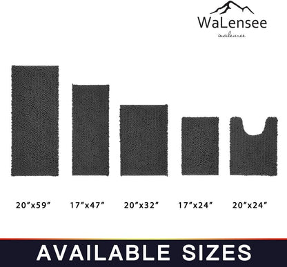 Walensee Bathroom Rug Non Slip Bath Mat (24x17 Inch Blush) Water Absorbent Super Soft Shaggy Chenille Machine Washable Dry Extra Thick Perfect Absorbant Best Small Plush Carpet for Shower Floor