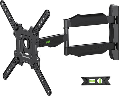 USX MOUNT Full Motion TV Wall Mount for 26-60 Inch TVs up to 77 Lbs, Swivel TV Mount with 19.44" Smooth Extension, Offset Design, Perfect for Corner, Max VESA 400x400mm, XMM016