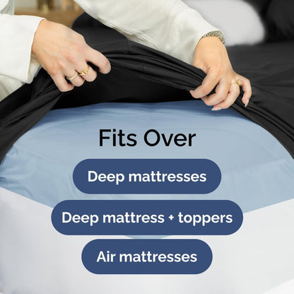 Extra Deep Queen Sheet Set - 6 Piece Breathable & Cooling Sheets - Hotel Luxury Bed Sheets Set - Easy & Secure Fit - Soft, Wrinkle Free & Comfy Sheets Set - White Sheet Set w/Extra Deep Pockets