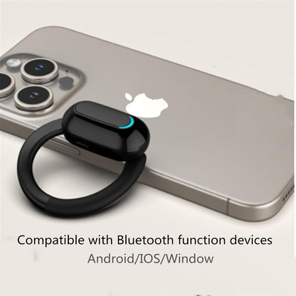 Open Ear Headphone,5.3 Bluetooth Headset for Cell Phones Wireless Earpiece Single Headset 15Hrs Talking with Noise Cancelling Mic Handsfree Earbud for iPhone Android Laptop Trucker Driver(Black)