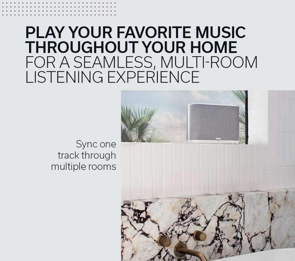 Denon Home 150 NV Wireless Speaker (Black), 1" Tweeter, 3.5" Woofer, Home Speaker with HEOS Built-in, AirPlay 2, and Bluetooth, Multi-Room Streaming, Simple Setup, Compact Design