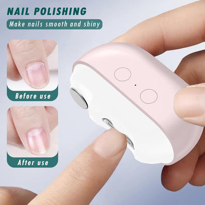 Aerbee 2 in 1 Electric Polishing Automatic Nail Clippers, Electric Nail Clipper USB Rechargeable Electric Nail File Kit with 2 Speeds Professional Manicure Pedicure Set with LED Light (Grey)