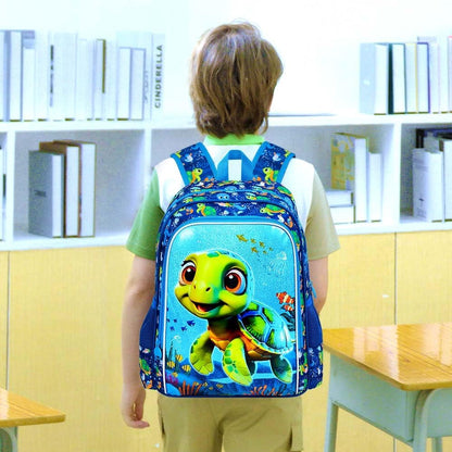 3pcs Backpack for Boys and Girls, 16” Kids Kindergarten Bookbag with Lunch Box, Cute Elementary Backpacks for Boy Girl