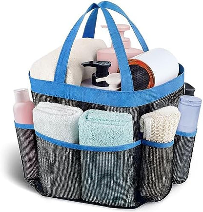 Attmu Mesh Shower Caddy Portable for College Dorm Room Essentials with 8 Pockets, Hanging Shower Caddy Basket Tote Bag Toiletry Accessories for Bathroom