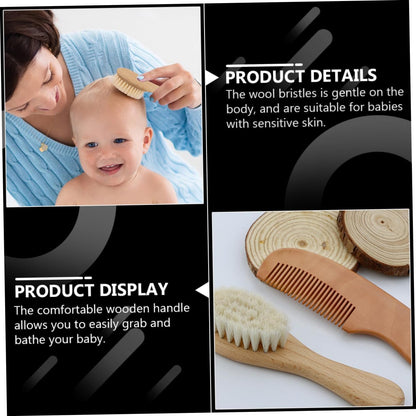 Healeved 3sets Bath Brush and Hair Care Comb for Boys and Girls Shower Body Washing Supplies Boy Girl