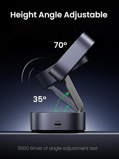 UGREEN MagFlow 15W Wireless Charging Station 2 in 1, Fast Charge Charger Station Compatible for Magsafe Charger Stand, for iPhone 16/15/14 Series, Airpods Pro/4/3/2 (No AC Adapter)