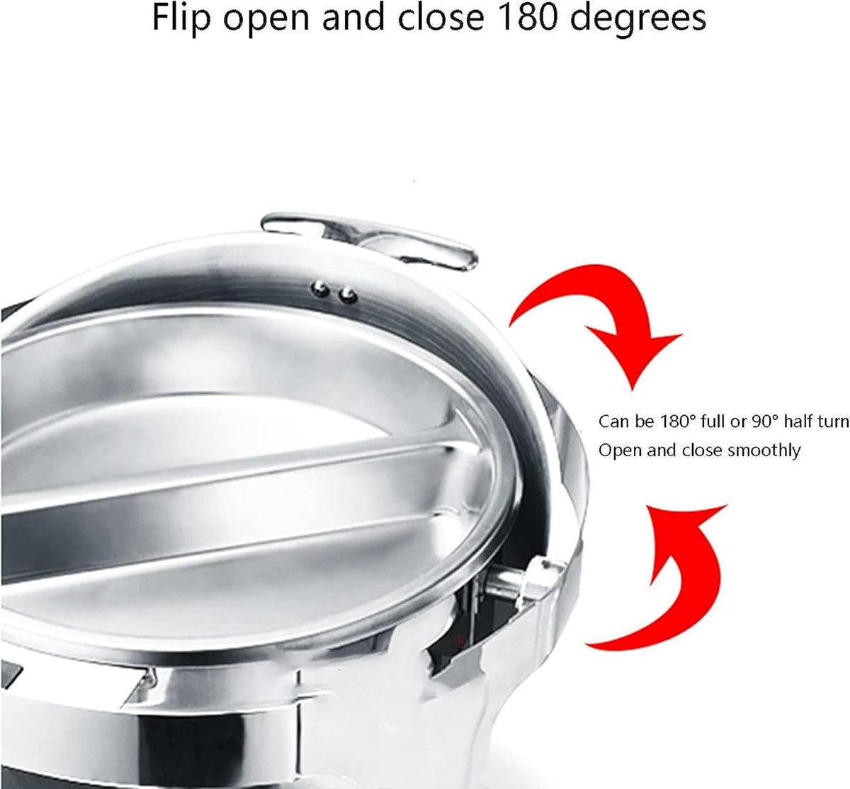 Buffetr & Heater - Catering Buffet Food Warm Tray, Dining Food Pot, Kitchenware New Stainless Steel Double Hot Pot, for Event Catering Banquets,Steel Cover - Single-6L,Steel Cover-Double
