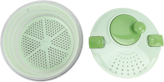 Salad Spinner Plastic Time Saving Fast Mixing Washable Rotatable Veggie Washer for Kitchen (Green) - PuriLite