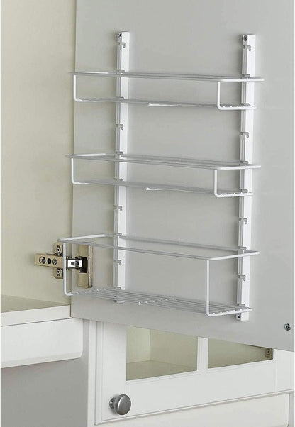 ClosetMaid Adjustable 3 Shelf Spice Rack Organizer Kitchen Pantry Storage for Cabinet Door or Wall Mount with Metal Shelves, White (2 Pack)