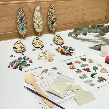 DIY Mosaic Kit, DIY Glass Mosaic Tiles for Crafts, Crafts for Adults and Teens Mixed Color Mosaic Kit, Mosaic Crafts Materials Package, Creative Gift for Craft Lovers,Home Decoration (A) - PuriLite