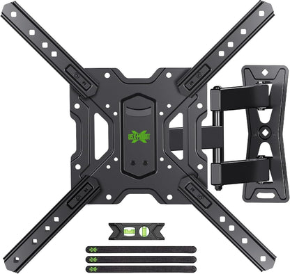 USX MOUNT Full Motion TV Wall Mount for 26-55 Inch TVs up to 77 Lbs, Articulating TV Mount with Perfect Center Design, Single Stud Wall Mount TV Bracket, Max VESA 400x400mm
