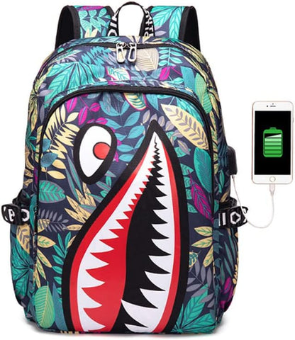 Boys' backpack School Backpack,Stylish backpack with USB port.Laptop Backpack can hold 15.6in Notebook (Red)
