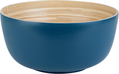 Restaurantware-Bambuddha 51 Ounce Extra Large Salad Bowl, 1 Heavy-Duty Round Salad Bowl - Sustainable, Reusable, Blue Bamboo Serving Dish, for Serving Salads, Fruits, and Appetizers