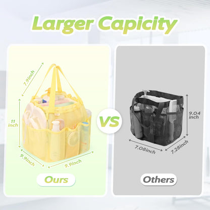 famichan Mesh Shower Caddy Portable, Dorm Room Essentials for College Students, Large Capacity with 8 Pockets Shower Bag for Camping,Swimming,Gym,Travel